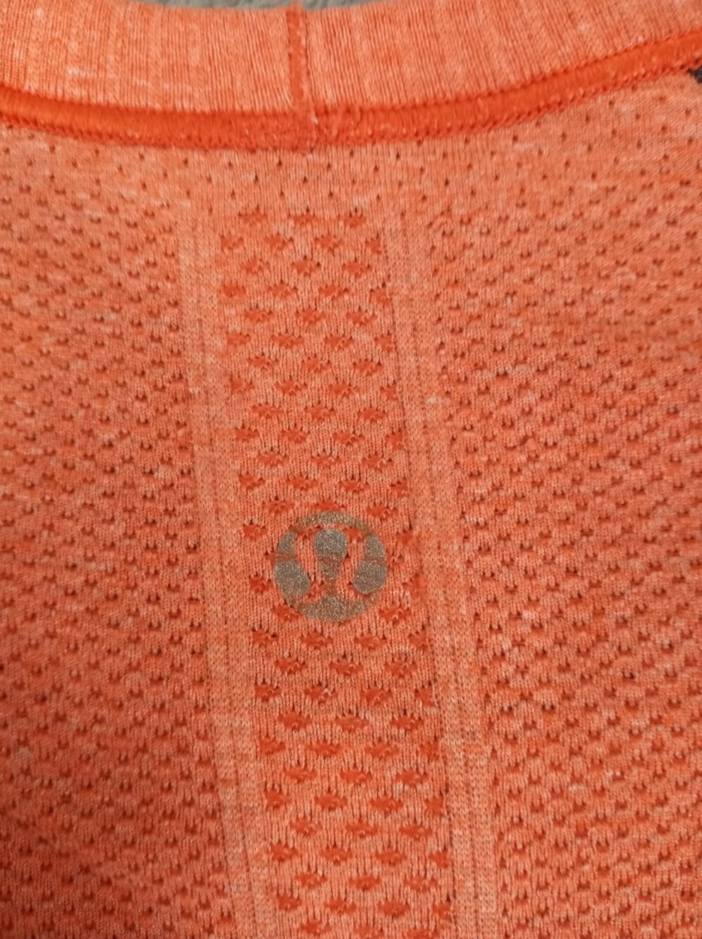 lululemon Women's Ribbed Long Sleeve Top - Bright Orange with Gray Trim Size 6 - Picture 6 of 14